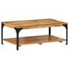 vidaXL 2-Layer Coffee Table 100x55x38 cm Solid Wood Mango and Steel