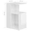 vidaXL Side Table High Gloss White 36x30x56 cm Engineered Wood