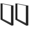 vidaXL Dining Table Legs U-Shaped 2 pcs Black 100x(72-73) cm Steel