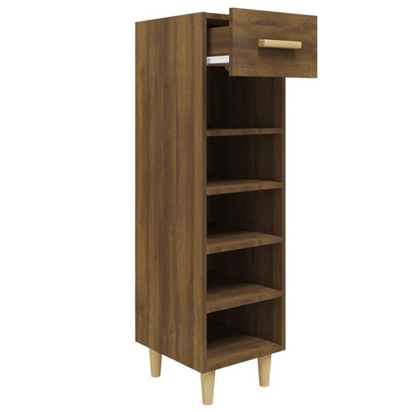 vidaXL Shoe Cabinet Brown Oak 30x35x105 cm Engineered Wood