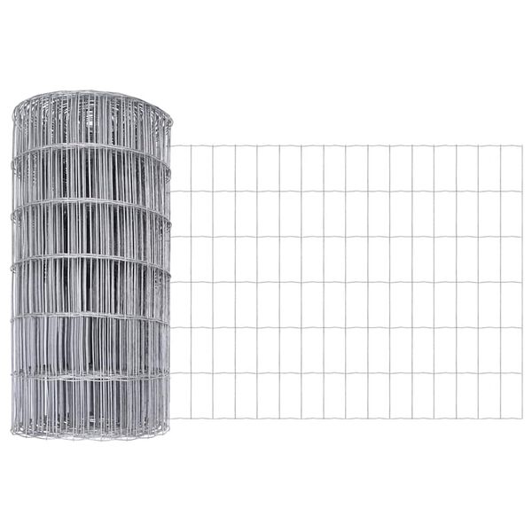 vidaXL Euro Fence Silver 0.8 x 10 m Hot dip galvanized iron