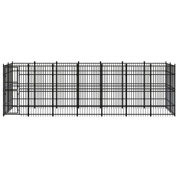 vidaXL Outdoor Dog Kennel Steel 12.9 m&sup2;