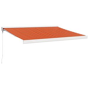 vidaXL Retractable Awning Orange and Brown with White Frame