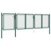 vidaXL Garden Gate Steel 400x75 cm Green