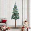 vidaXL Slim Christmas Tree with 300 LEDs Green and White 210 cm