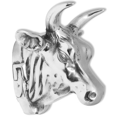 vidaXL Cow Head Decoration Wall-Mounted Aluminium Silver