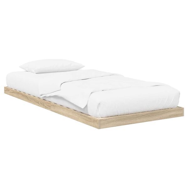 vidaXL Floor Bed Frame Sonoma 100 x 200 cm Engineered Wood