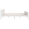 vidaXL Bed Frame without Mattress White Solid Wood 180x200 cm Super King