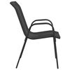 vidaXL Stackable Garden Chairs 2 pcs Black Textilene Fabric