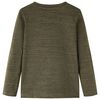 Kids' T-shirt with Long Sleeves Dark Khaki Melange 128