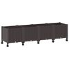 vidaXL Garden Planter with Wheels Brown 160 x 40 x 44 cm PP