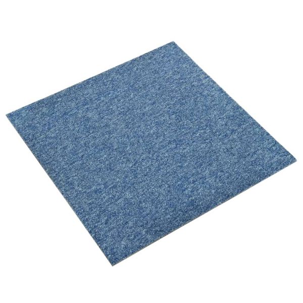 vidaXL Carpet Floor Tiles 20 pcs 5 m² 50x50 cm Blue