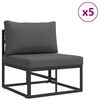vidaXL Garden Sofa Set with Cushion 8 pcs Black Aluminium