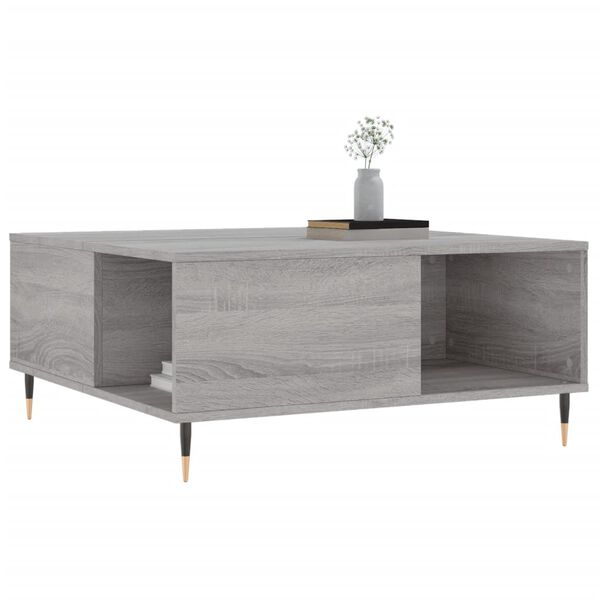 vidaXL Coffee Table Grey Sonoma 80x80x36.5 cm Engineered Wood