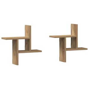 vidaXL Wall Shelves 2 pcs Artisian Oak 38x12x38 cm Engineered Wood
