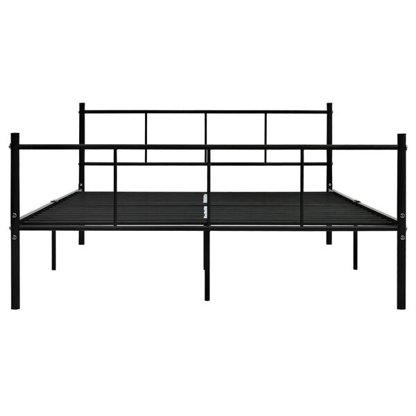 vidaXL Bed Frame without Mattress Black Metal 140x200 cm
