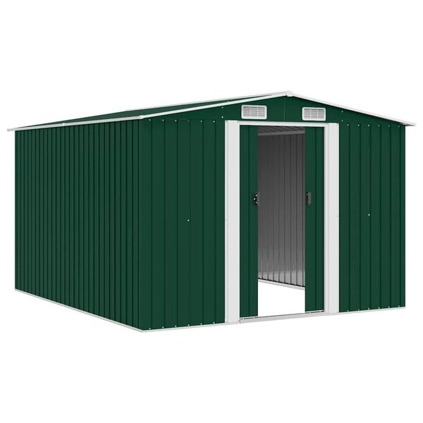 vidaXL Garden Shed 257x298x178 cm Metal Green