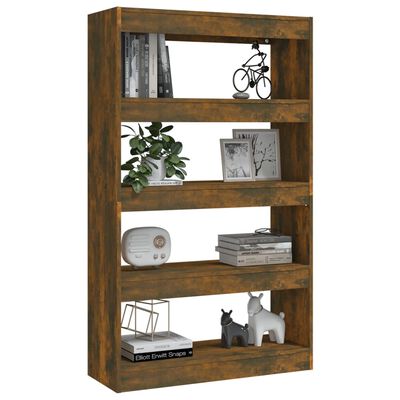 vidaXL Book Cabinet/Room Divider Smoked Oak 80x30x135 cm Engineered Wood