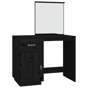 vidaXL Dressing Table | Black | Solid pine wood | Medium | Dressing Table
