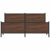vidaXL Metal Bed Frame without Mattress Brown Oak 183x213 cm