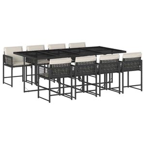 vidaXL Garden Dining Set | Black, Cream white