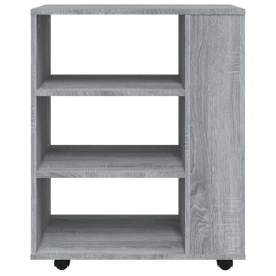vidaXL Rolling Cabinet Grey Sonoma 60x35x75 cm Engineered Wood