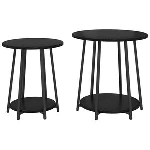 vidaXL Side Table Set 2 pcs Black Oak 50 x 50 x 51 cm