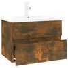 vidaXL Sink Cabinet with Built-in Basin Smoked Oak Engineered Wood