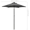 vidaXL Garden Parasol with LED Lights Anthracite 200x211 cm Aluminium