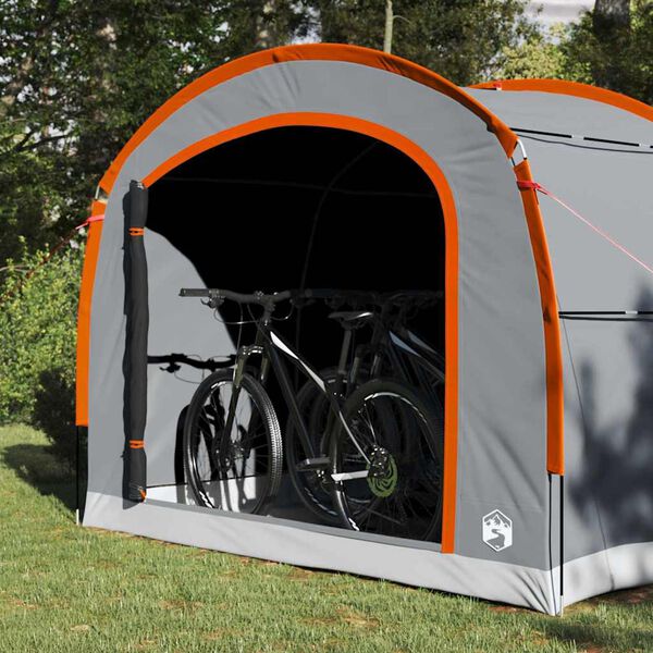 vidaXL Tent with Roof Grey and orange 268 x 240 x 191 cm Polyester