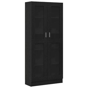 vidaXL Book Cabinet Black oak 82.5 x 30.5 x 185 cm Engineered Wood