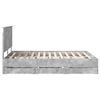 vidaXL Bed Frame with Drawer Concrete Grey 150 x 200 cm Engineer Wood