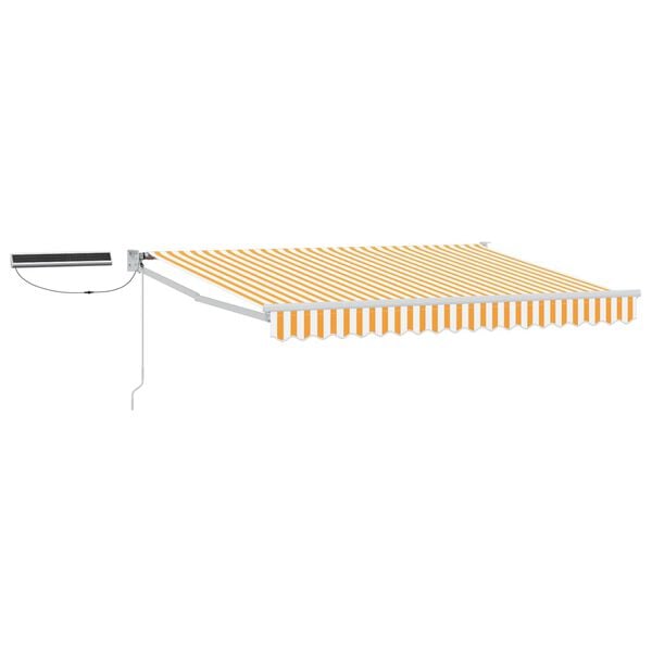 vidaXL Electric Retractable Awning Orange and White 3.5 x 2.5 m