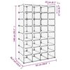 vidaXL Shoe Rack Transparent 93x36.5x140 cm PP