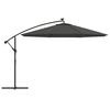 vidaXL Cantilever Garden Parasol with LED Lights and Metal Pole 350 cm Anthracite