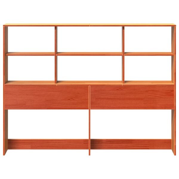 vidaXL Headboard with Storage Wax Brown 140 cm Solid Wood Pine