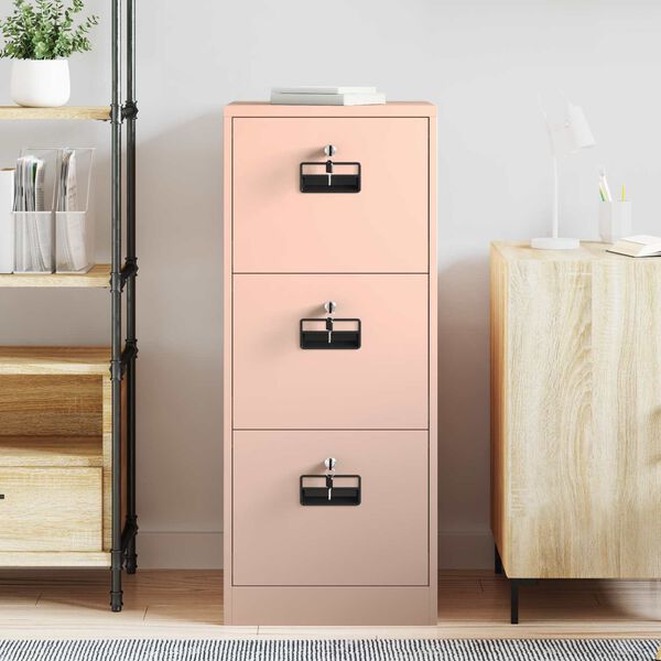 vidaXL File Cabinet Pink 44 x 50 x 106.5 cm Cold-Rolled Steel