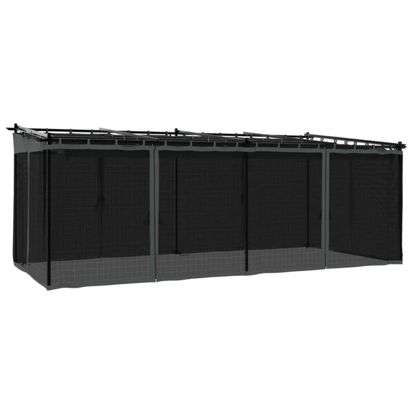 vidaXL Gazebo with Mesh Walls Anthracite 6x3 m Steel