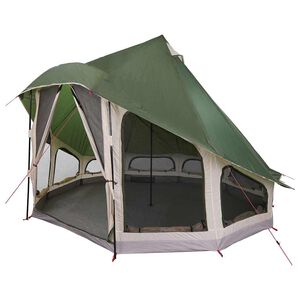 vidaXL Family Tipi Tent Tipi with Roof Green 404 x 370 x 270 cm