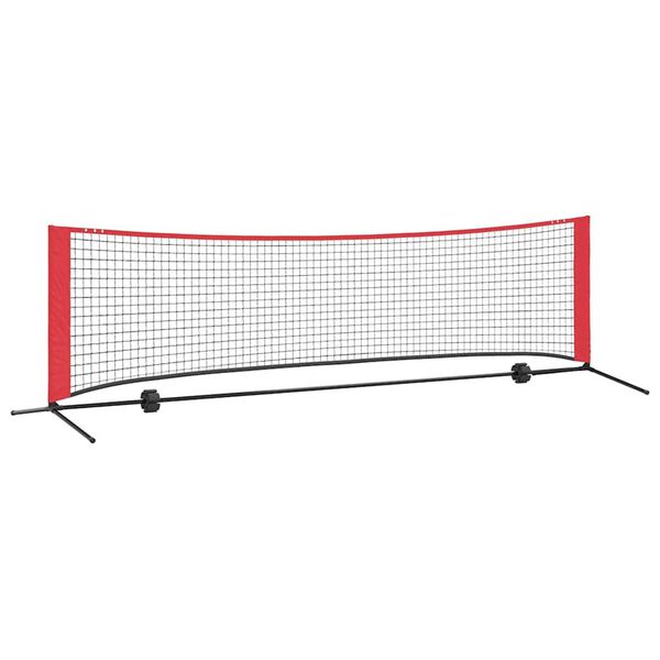 vidaXL Tennis Net Folding Black and red 301 x 90.5 x 87 cm Polyester