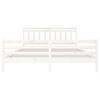 vidaXL Bed Frame without Mattress White Solid Wood 200x200 cm (810451+814115)