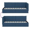vidaXL Corner Bed Frame with Headboard Blue 90 cm x 190 cm Velvet