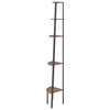 vidaXL 5-Tier Corner Shelf Dark Brown and Black 45.5x31.5x180 cm