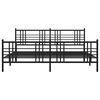 vidaXL Metal Bed Frame without Mattress with Footboard Black 180x200cm