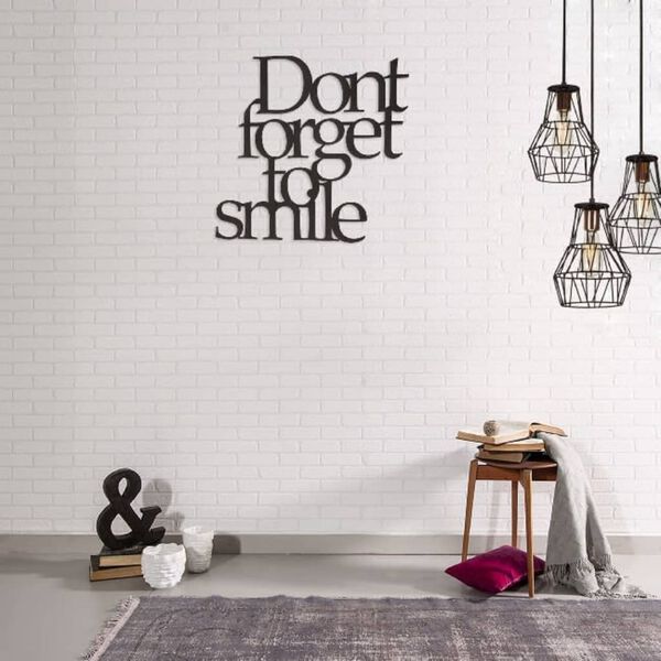 Homemania Wall Decoration Words 70x67 cm Steel Black
