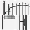 vidaXL Fence Gate with Spikes Grey 200 x 100 cm Powder-coated steel