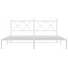 vidaXL Metal Bed Frame without Mattress with Headboard White 180x200cm