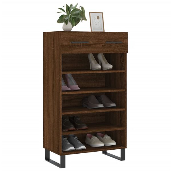 vidaXL Shoe Cabinet Brown Oak 60x35x105 cm Engineered Wood
