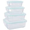vidaXL Glass Food Storage Containers 8 Pieces