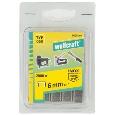 wolfcraft Broad Back Staples Type 053 2000 pcs 6 mm 7025000